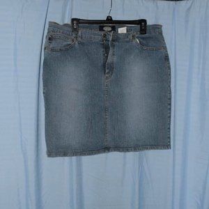 Knee Length Jean Skirt Light Denim Cotton Blend Size 1X 2X Pencil Mini Midi
